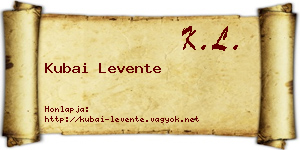 Kubai Levente névjegykártya